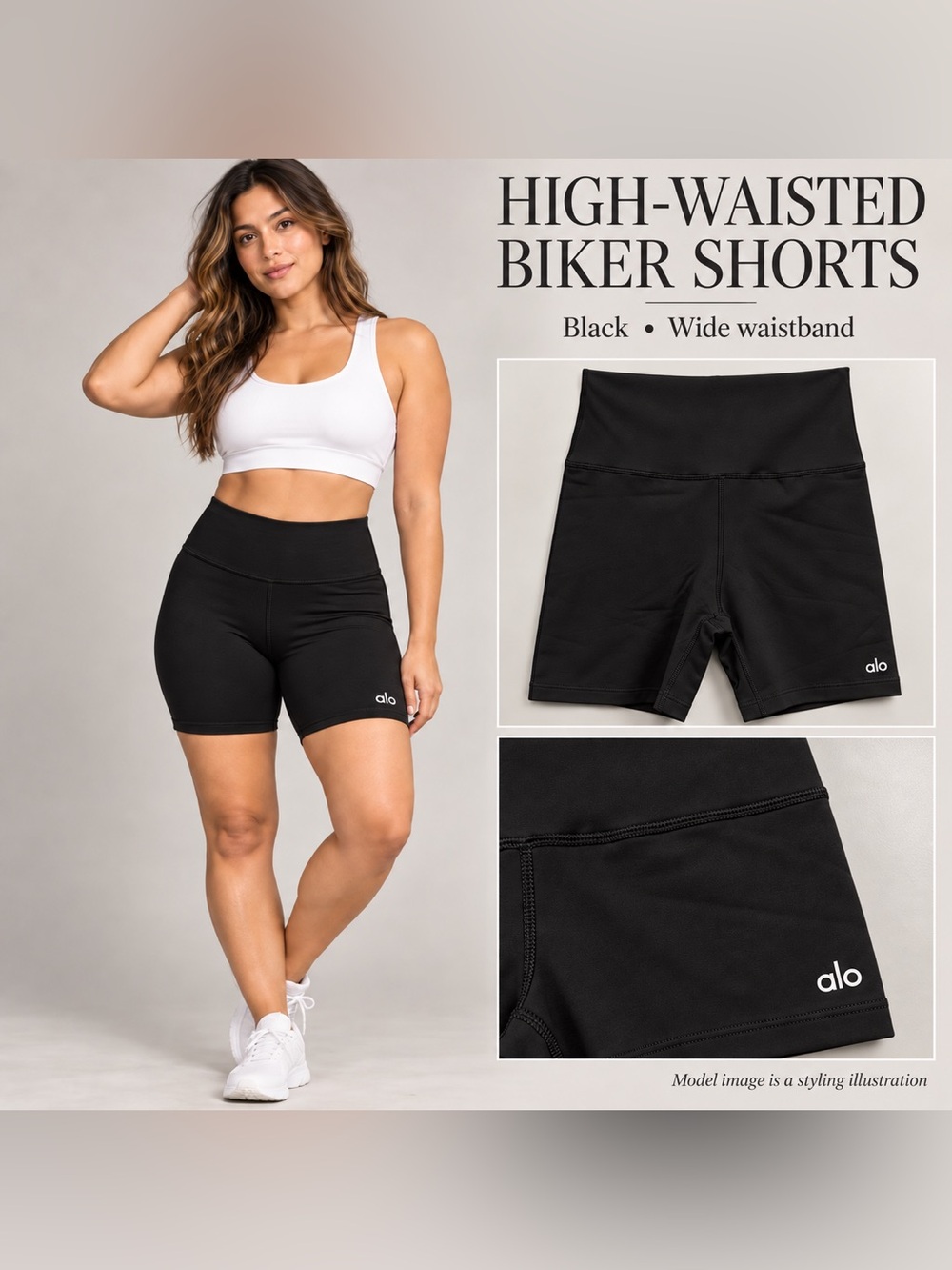 ALO Yoga High-Waist Biker Shorts in Black